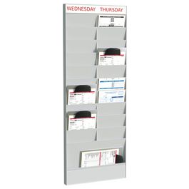 PAPERFLOW Planificateur de bureau mural, 20 casiers, gris