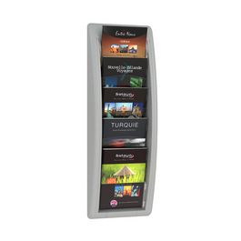 PAPERFLOW Porte-brochures mural Quick fit, A5, gris