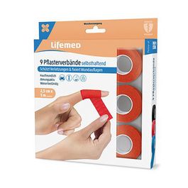 PAPSTAR Pansement, auto-adhésif, 9 rouleaux, rouge