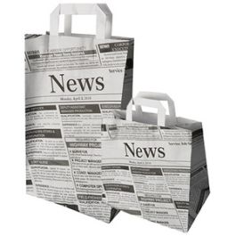 PAPSTAR Sac en papier "Newsprint", 260 x 170 x 250 mm