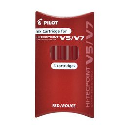 PILOT Cartouches d'encre pour Stylo roller V5/V7, rouge