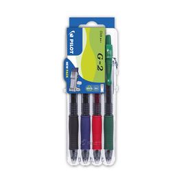 PILOT Stylo à encre gel G2 07 Set2Go, étui de 4