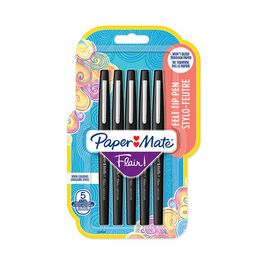 Paper:Mate Stylo feutre Flair, blister de 5, noir