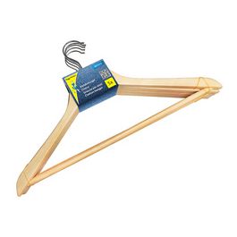 Peggy Perfect Cintre en bois avec barre, paquet de 5, nature
