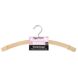 Peggy Perfect Cintre en bois sans barre, naturel, pack de 2