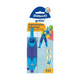 Pelikan Compas scolaire griffix Bleu, boîte pliable