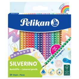 Pelikan Crayon de couleur triangulaire SILVERINO fin, étui