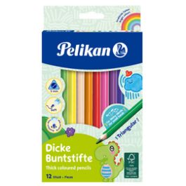 Pelikan Crayons de couleur épais, étui en carton de 12