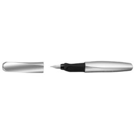 Pelikan Twist stylo plume, argent/noir