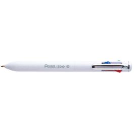 Pentel Stylo à bille rétractable 4 couleurs iZee, blanc