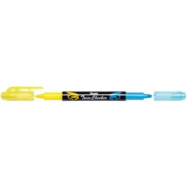 Pentel Surligneur "TWIN CHECKER", 2 pointes, jaune / bleu