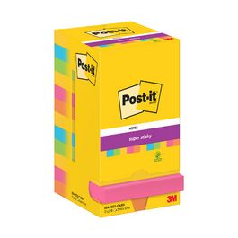 Post-it Bloc-note super sticky notes, 76 x 76 mm, Carnival