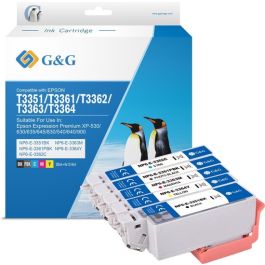 Cartouches hauts de gamme compatibles Epson C13T33574010 / 33XL - multipack 5 couleurs : noire, cyan, magenta, jaune