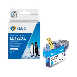Cartouche haut de gamme compatible Brother LC422XLC - cyan