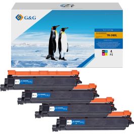 Toners hauts de gamme compatibles Brother TN248CMYK - multipack 4 couleurs : noir, cyan, magenta, jaune