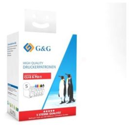 Cartouches hauts de gamme compatibles Canon 0620B001 / CLI-8 BK - multipack 5 couleurs : noire, cyan, magenta, jaune