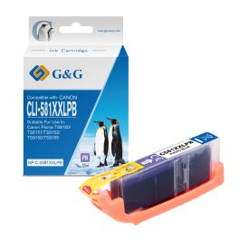 Cartouche haut de gamme compatible Canon 1999C001 / CLI-581 PBXXL - bleue