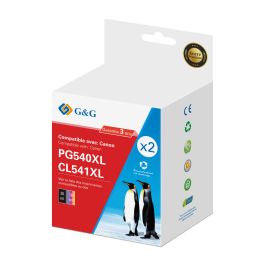 Cartouches hauts de gamme compatibles Canon 5222B013 / PG-540XL+CL-541XL - multipack 2 couleurs : noire, multicouleur