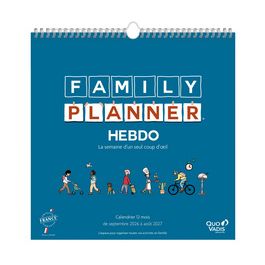 QUO VADIS Calendrier FAMILY PLANNER HEBDO, 2026/2027