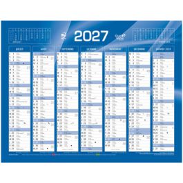 QUO VADIS Calendrier de banque bleu, 550 x 405 mm, 2027