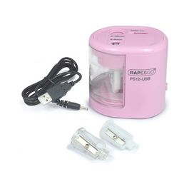 RAPESCO Taille-crayon électrique double PS-12-USB, rose