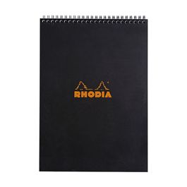 RHODIA Bloc spiralé No. 18, format A4, quadrillé 5x5, noir