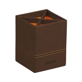 RHODIA Pot à crayons, en similicuir, bronze