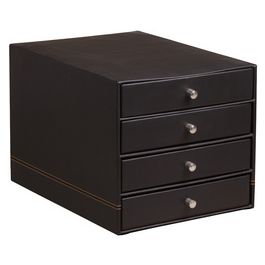 RHODIA Trieur 4 tiroirs, en simili cuir, noir