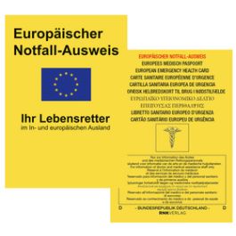 RNK Carte sanitaire européenne d'urgence, 105 x 75 mm, dans