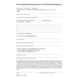RNK Verlag Vordruck "Wohnungsgeberbescheinigung", DIN A4 x10