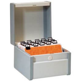 Rexel Boîte à fiches, A6 portrait, peinte en gris