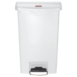 Rubbermaid Collecteur à pédale Slim Jim, 50 litres, blanc