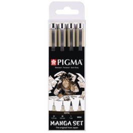SAKURA Fineliner PIGMA MICRON Manga Set, sepia, 4er Etui