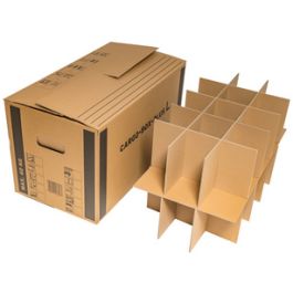 SMARTBOXPRO Carton à verres, en carton ondulé, brun x5