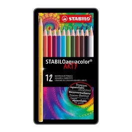 STABILO Crayon de couleur aquacolor "ARTY", étui métallique