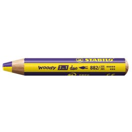 STABILO Crayon multi-talents woody 3en1 duo, jaune/violet
