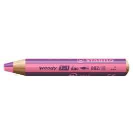 STABILO Crayon multi-talents woody 3en1 duo, rose/mauve lila