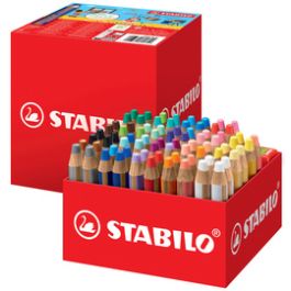 STABILO Crayon multitalent woody 3 en 1, pack écolier de 76