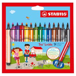 STABILO Feutre Trio Scribbi, étui en carton de 14