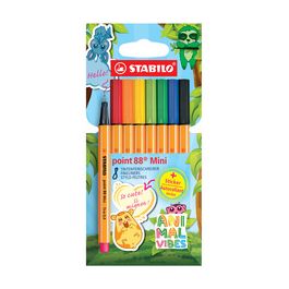 STABILO Feutre fin point 88 Mini Animal Vibes, étui de 8