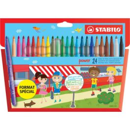 STABILO Feutre power, rond, étui en carton de 24