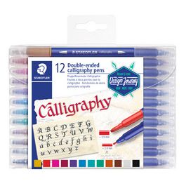 STAEDTLER Feutre double pointe de calligraphie, étui de 12