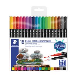 STAEDTLER Feutre double pointe permanent, étui de 18