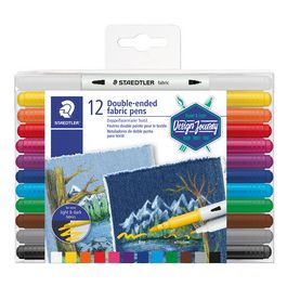 STAEDTLER Feutre double pointe textile, étui de 12