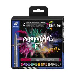 STAEDTLER Feutre pigment calligraphy pen, étui de 12