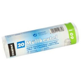 STARPAK Sac poubelle HDPE, 60 litres, blanc