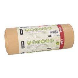STARPAK Sac poubelle "Waste-to-Waste", 240 litres, marron