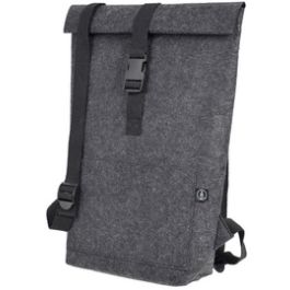 STOP Sac à dos rolltop pour laptop, feutre RPET, gris foncé