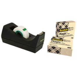 Scotch Dévidoir de ruban adhésif C38, 3 rouleaux incl., noir