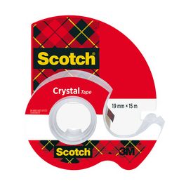 Scotch Ruban adhésif Crystal, transparent, avec dévidoir